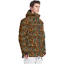 Blue Bloom Bouquet Men s Multi Pockets Zip Ski and Snowboard Waterproof Breathable Jacket View3