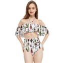 Bottle Chic Print Patterns Halter Flowy Bikini Set  View1