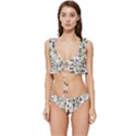 Bottle Chic Print Patterns Low Cut Ruffle Edge Bikini Set View1