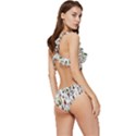 Bottle Chic Print Patterns Low Cut Ruffle Edge Bikini Set View3
