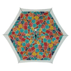 Floral And Leaves Pattern Automatic Folding Umbrella With Case (small)