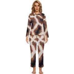 Giraffe Skin Texture Womens  Long Sleeve Lightweight Pajamas Set