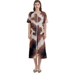 Giraffe Skin Texture Women s Cotton Short Sleeve Nightgown