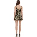 Jaguar Skin Texture, Jaguar Wool Texture, Yellow Body Wrap Sleeveless V-Neck Mini Dress View4