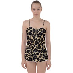 Jaguar Skin Texture, Jaguar Wool Texture, Yellow Babydoll Tankini Top
