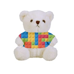 Lego Bricks, Colorful Dots Background Full Print Cuddly Teddy Bear