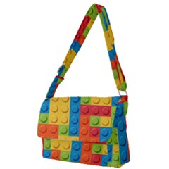 Lego Bricks, Colorful Dots Background Full Print Messenger Bag (s)