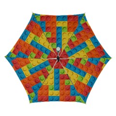 Lego Bricks, Colorful Dots Background Automatic Folding Umbrella With Case (small)