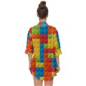 Lego Bricks, Colorful Dots Background Open Front Chiffon Kimono View2