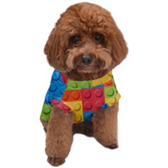 Lego Bricks, Colorful Dots Background Dog T-shirt