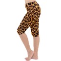 Leopard Skin Texture Macro, Brown Lightweight Velour Cropped Yoga Leggings View2