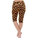 Leopard Skin Texture Macro, Brown Lightweight Velour Cropped Yoga Leggings View4
