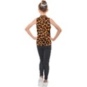 Leopard Skin Texture Macro, Brown Kids  Sleeveless Polo T-Shirt View2