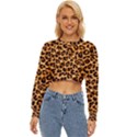 Leopard Skin Texture Macro, Brown Lightweight Long Sleeve Sweatshirt View1