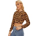 Leopard Skin Texture Macro, Brown Lightweight Long Sleeve Sweatshirt View2