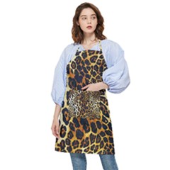 Leopard Skin Texture, Macro, Brown Pocket Apron