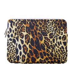 Leopard Skin Texture, Macro, Brown 13  Vertical Laptop Sleeve Case With Pocket