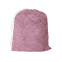 Pink Fabric Texture, Knitted Pink Texture, Drawstring Pouch (XL) View2