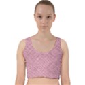 Pink Fabric Texture, Knitted Pink Texture, Velvet Racer Back Crop Top View1