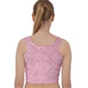 Pink Fabric Texture, Knitted Pink Texture, Velvet Racer Back Crop Top View2