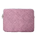 Pink Fabric Texture, Knitted Pink Texture, 14  Vertical Laptop Sleeve Case With Pocket View1