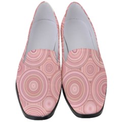 Pink Retro Texture With Circles, Retro Circles Background, Women s Classic Loafer Heels