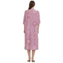 Pink Retro Texture With Circles, Retro Circles Background, Women s Cotton 3/4 Sleeve Nightgown View4