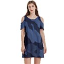 Purple Camo Women s Cold Shoulder Round Neck Mini Dress View1