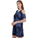 Purple Camo Women s Cold Shoulder Round Neck Mini Dress View2