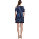 Purple Camo Women s Cold Shoulder Round Neck Mini Dress View4
