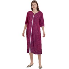 Purple Fabric Texture, Fabric Backgrounds With Lines Women s Cotton 3/4 Sleeve Nightgown