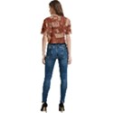 Retro Education Texture, Creative Education Background Women s Round Neck Short Sleeve Crop Top View4
