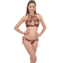 Retro Education Texture, Creative Education Background Cross Front Halter Bikini Set View1