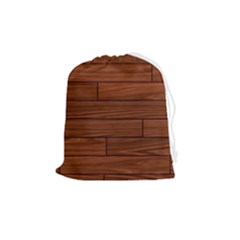 Seamless Wooden Planks Brown Wooden Background Drawstring Pouch (medium)