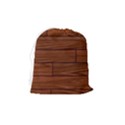 Seamless Wooden Planks Brown Wooden Background Drawstring Pouch (Medium) View2
