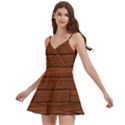 Seamless Wooden Planks Brown Wooden Background Body Wrap Sleeveless V-Neck Mini Dress View2