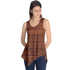 Seamless Wooden Planks Brown Wooden Background Sleeveless Tunic