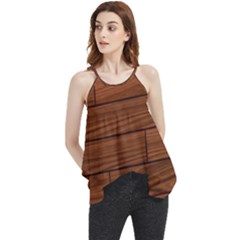 Seamless Wooden Planks Brown Wooden Background Flowy Camisole Tank Top