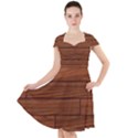 Seamless Wooden Planks Brown Wooden Background Cap Sleeve Midi Dress With Pockets View1