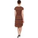Seamless Wooden Planks Brown Wooden Background Cap Sleeve Midi Dress With Pockets View2