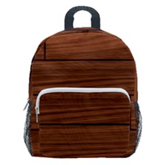 Seamless Wooden Planks Brown Wooden Background Kids  Age 5-10 Lightweight School Backpack With Side Pockets