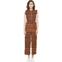 Seamless Wooden Planks Brown Wooden Background Women s Frill Top Chiffon Jumpsuit View1