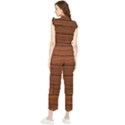 Seamless Wooden Planks Brown Wooden Background Women s Frill Top Chiffon Jumpsuit View2