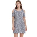 Silver Glitter Texture, Light Creative Background Women s Cold Shoulder Round Neck Mini Dress View1