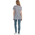 Silver Glitter Texture, Light Creative Background Women s Zip Front V-Neck Short Sleeve Casual Top Pocket Shirt View4