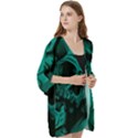 Skulls Open Front 3/4 Sleeve Batwing Chiffon Cardigan Kimono View3
