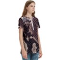 Snake Skin, Reptile Skin, Snake Skin Textures, Brown Snake Women s Zip Front V-Neck Short Sleeve Casual Top Pocket Shirt View3