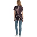 Snake Skin, Reptile Skin, Snake Skin Textures, Brown Snake Women s Zip Front V-Neck Short Sleeve Casual Top Pocket Shirt View4
