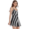 Zebra Texture, Zebra Wool, White Black Background Body Wrap Sleeveless V-Neck Mini Dress View3