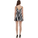 Zebra Texture, Zebra Wool, White Black Background Body Wrap Sleeveless V-Neck Mini Dress View4